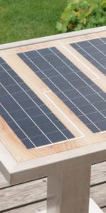 Detailaufnahme vom GK Electrics Solartisch