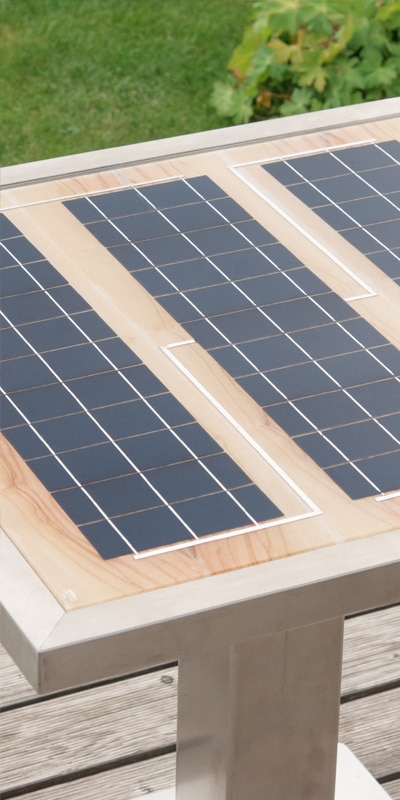 GK Electrics Solartisch Nahaufnahe